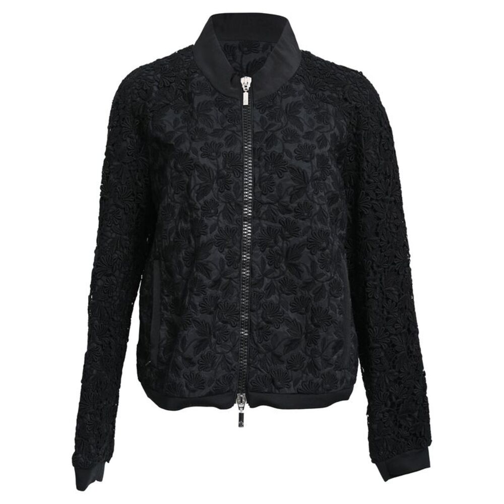 Moncler Dedon Lace Bomber Jacket in Black Polyester